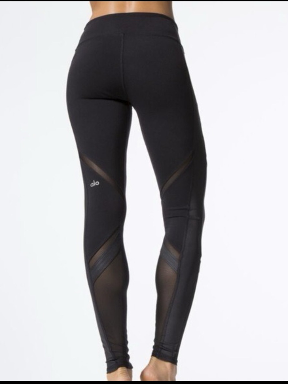 Alo Epic Leggings Black Mesh Womens M NWT - Picture 3 of 6